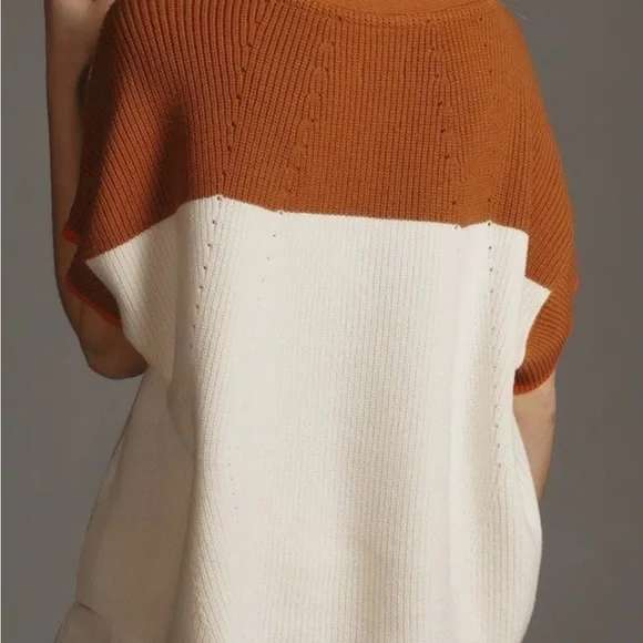MAEVE Oversized V-Neck Pullover Sweater Color Block Sweater size Small - Picture 2 of 10